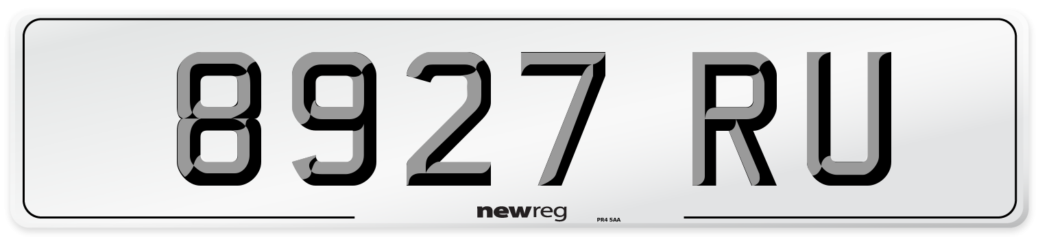 8927 RU Number Plate from New Reg